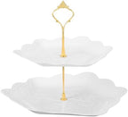 2-Tier Cupcake Stand Holder, Round Tiered Serving Tray 20/25cm Cup Cake Stand for Dessert Fruit Table Birthday