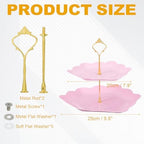 2-Tier Cupcake Stand Holder, Round Tiered Serving Tray 20/25cm Cup Cake Stand for Dessert Fruit Table Birthday, alternate