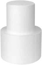 2-Tier Foam Cake Dummies 4" & 6", White Styrofoam Fake Cake Set