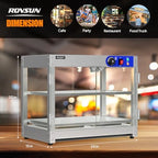 2-Tier Food Warmer Pizza Warmer, Commercial Food Warmer Display with LED Lighting Removable Shelves Glass Door, alternate
