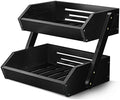 2-Tier Fruit Basket for Kitchen Counter, Black, Self-assembly in Black