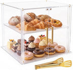 2-Tier Pastry Display Case, Countertop Bakery Display Case in Clear
