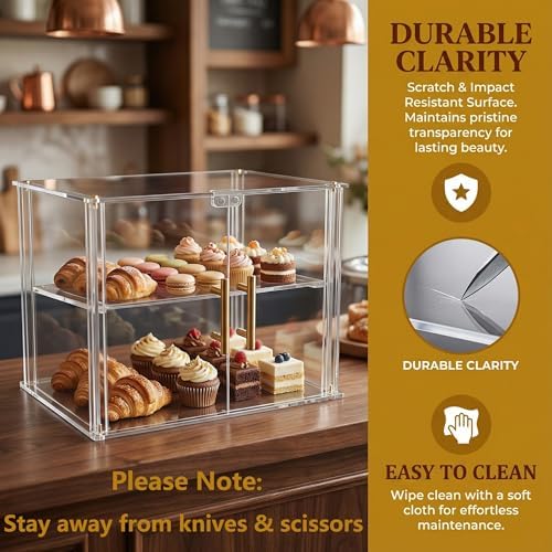 2-Tier Pastry Display Case, Countertop Bakery Display Case in Clear, alternate view 5