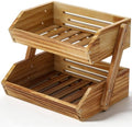 2-Tier Pine Wood Fruit Basket, Self-assembly in Pine Wood