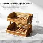 2-Tier Pine Wood Fruit Basket, Self-assembly in Pine Wood, alternate view 2