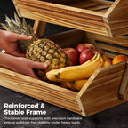 2-Tier Pine Wood Fruit Basket, Self-assembly in Pine Wood, alternate view 3