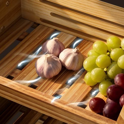 2-Tier Pine Wood Fruit Basket, Self-assembly in Pine Wood, alternate view 5
