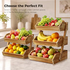 2-Tier Pine Wood Fruit Basket, Self-assembly in Pine Wood, alternate view 6