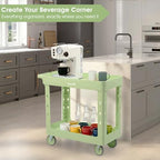 2-Tier Plastic Utility Cart, 34 x 17 in, Pistachio Green, alternate view 5