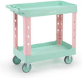 2-Tier Rolling Utility Cart, 34 x 17 in, Spring Pastel