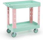 2-Tier Rolling Utility Cart, 34 x 17 in, Spring Pastel