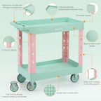 2-Tier Rolling Utility Cart, 34 x 17 in, Spring Pastel, alternate view 4