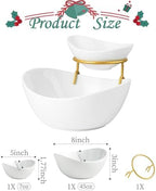 2 Tier Serving Bowl Set and Removable Rack for Chip and Dip in 2-Tier Set (Large, Medium) in Gold, alternate view 3