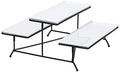 2 Tier Serving Stand With White Porcelain Platters, 14.5" x 6" Tiered Tray for Entertaining Party, Dessert Stand