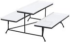 2 Tier Serving Stand With White Porcelain Platters, 14.5" x 6" Tiered Tray for Entertaining Party, Dessert Stand
