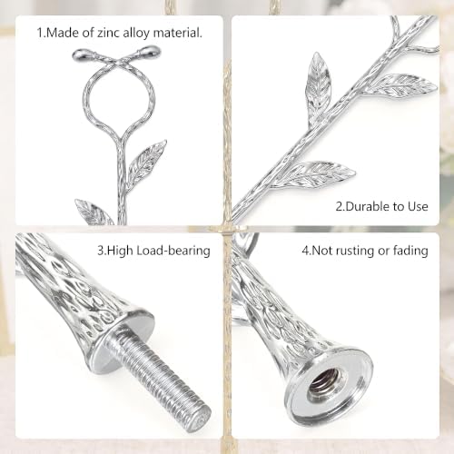 2 Tier Silver Cake Stand Tiered Tray Hardware Kit, Dessert Plate Hardware, Metal Heavy Duty Dessert Fruit Plate, alternate