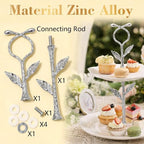 2 Tier Silver Cake Stand Tiered Tray Hardware Kit, Dessert Plate Hardware, Metal Heavy Duty Dessert Fruit Plate, alternate