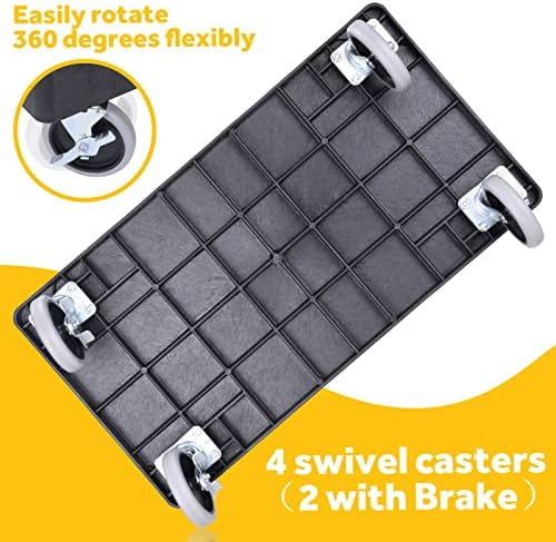 2-Tier Utility Rolling Cart, 34 x 17 in, 5" Swivel Wheels, 550lb (Pack of 2), alternate view 3