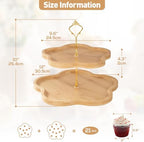 2-Tier Wooden Cupcake Stand, Flower-Shaped Design, Tiered Tray in 2 Tier, alternate view 3