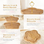 2-Tier Wooden Cupcake Stand, Flower-Shaped Design, Tiered Tray in 2 Tier, alternate view 5