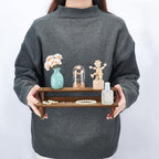 2-Tier Wooden Display Riser Shelf, 4.69x11.65x3.78 Inch Camel Tabletop Small Food Stand Risers Display Makeup, alternate view