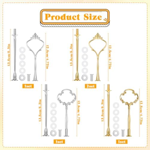 2 Tiered Tray Hardware Kit Cake Stand Hardware Tiered Tray Plate Hardwares in 3, alternate view 3