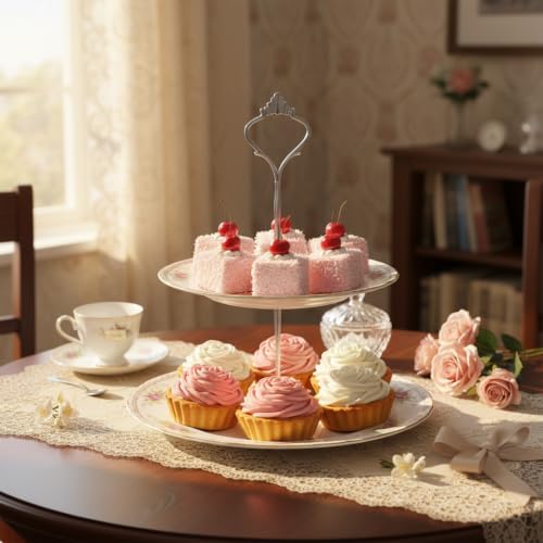 2 Tiered Tray Hardware Kit Cake Stand Hardware Tiered Tray Plate Hardwares in 3, alternate view 5