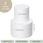 2 Tiers 4" 6" Fake Cake 4 Inch Tall Fake Birthday Cake Rounds Styrofoam Cake Dummies Set for Birthday, Wedding, alternate