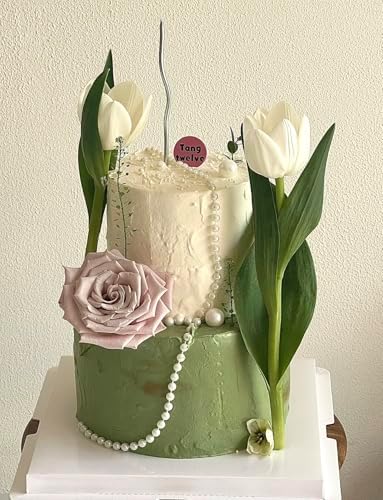 2 Tiers 4" 6" Fake Cake 4 Inch Tall Fake Birthday Cake Rounds Styrofoam Cake Dummies Set for Birthday, Wedding, alternate