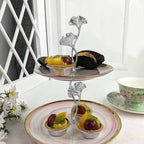 2 Tiers Cake Tray Stand Handle 3 Set Metal Cake Stands Holder Cupcake Dessert Plate Hardware Fitting Holder Rod, alternate