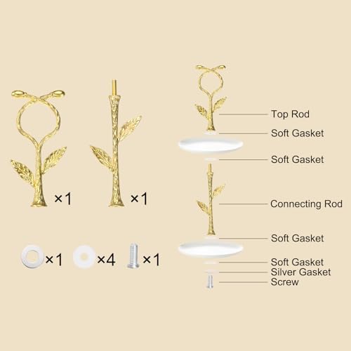 2 Tiers Cake Tray Stand Handle Metal Cake Stands Holder Cupcake Dessert Plate Hardware Fitting Holder Rod Stand, alternate