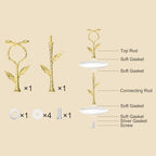 2 Tiers Cake Tray Stand Handle Metal Cake Stands Holder Cupcake Dessert Plate Hardware Fitting Holder Rod Stand, alternate