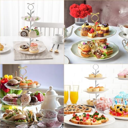 2 Tiers Cake Tray Stand Handle Metal Cake Stands Holder Cupcake Dessert Plate Hardware Fitting Holder Rod Stand, alternate