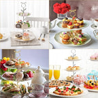2 Tiers Cake Tray Stand Handle Metal Cake Stands Holder Cupcake Dessert Plate Hardware Fitting Holder Rod Stand, alternate