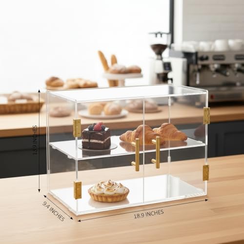 2 Tiers Countertop Bakery Display Case in Transparent, alternate view 2