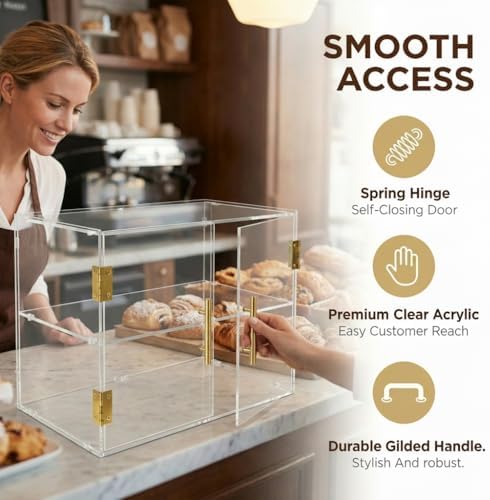 2 Tiers Countertop Bakery Display Case in Transparent, alternate view 4