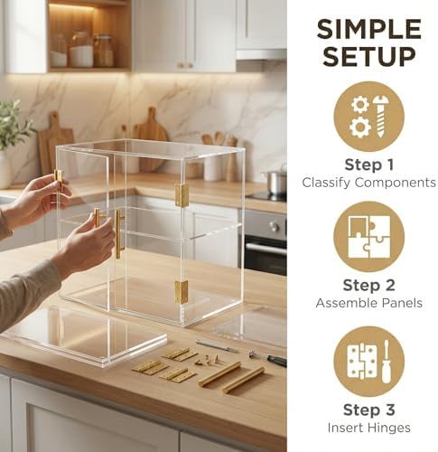 2 Tiers Countertop Bakery Display Case in Transparent, alternate view 5