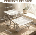 2 Tiers Plastic Dessert Cupcake Stand, Cake Fruit Candy Bread Display Tower in White, alternate view 2