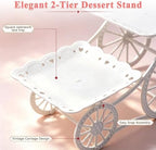 2 Tiers Plastic Dessert Cupcake Stand, Cake Fruit Candy Bread Display Tower in White, alternate view 3