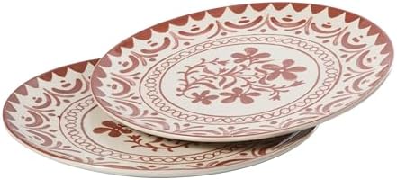 2-Time Oprah’s Favorite Things - Valencia Flor 2 Piece 13” Serving Platter Set, Stoneware Platters