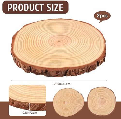 2 Wood Slices 11-13in, Large Slabs for Wedding DIY, alternate view 3