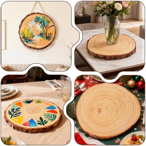 2 Wood Slices 11-13in, Large Slabs for Wedding DIY, alternate view 4