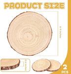 2 Wood Slices 8-9in, Large Slabs for Wedding DIY, alternate view 3
