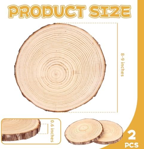 2 Wood Slices 8-9in, Large Slabs for Wedding DIY, alternate view 3