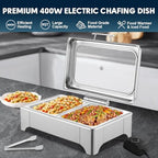 2 x 4.5QT Electric Chafing Dish, Half Size Buffet Warmer Set, alternate view 4