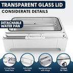 2 x 4.5QT Electric Chafing Dish, Half Size Buffet Warmer Set, alternate view 5