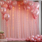 20×10ft Dusty Rose Tulle Backdrop Curtain with Lights String for Parties, Sheer Curtain Backdrop Drapes for, alternate view 2
