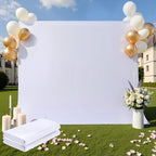 20×10ft White Backdrop Curtain for Weeding Parties, 2 Panels Large 10ft Wide Wrinkle-Free Full Fabric Drape for