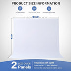 20×10ft White Backdrop Curtain for Weeding Parties, 2 Panels Large 10ft Wide Wrinkle-Free Full Fabric Drape for, alternate