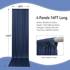 20×14ft Wrinkle Free Navy Blue Backdrop Curtain for Wedding Parties,4 Panels 5×14ft Height Soft Silky Polyester, alternate